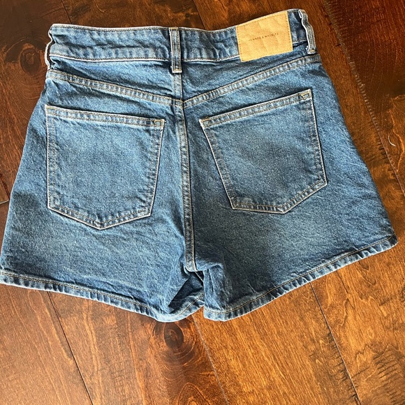 Zara Blue Jean/Denim High waisted Shorts Size 4 - Picture 2 of 4